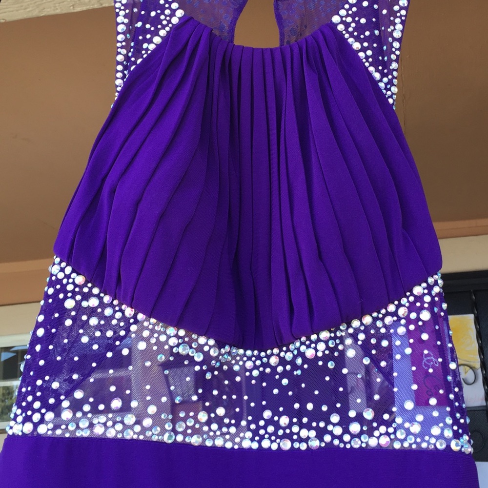 Camille La Vie - Purple Beaded Prom Dress